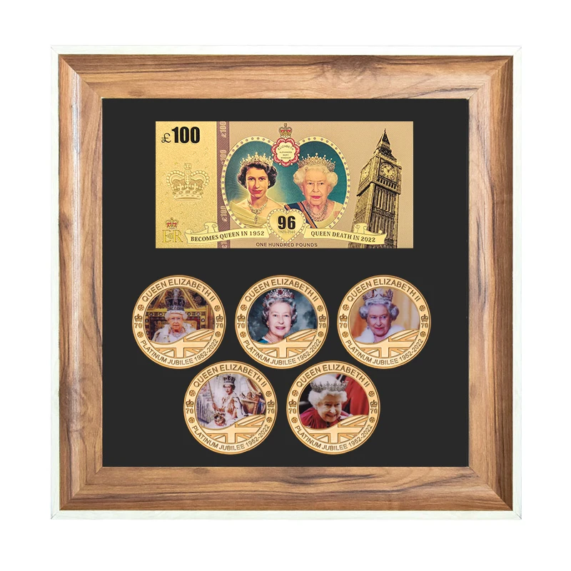 Goldnote Mit Queen Elizabeth II – Sammlerstück, 100 UK Royal, Vergoldet