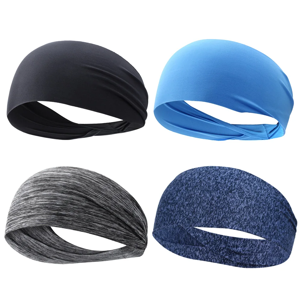 Elastic Headband Quick Dry Workout Headband Anti-slip Running Head Band Breathable for Yoga Running Biking