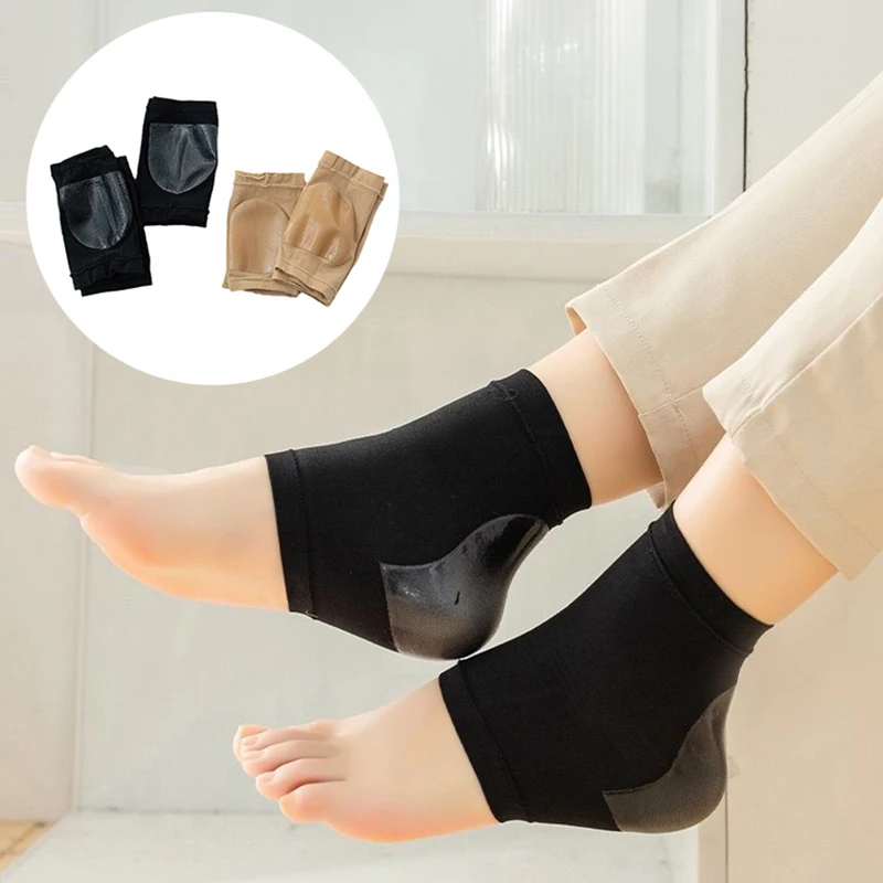 

Gel Silicone Heel Protector Sleeve Heel Pads Heel Cups Plantar Fasciitis Support Feet Care Skin Repair Cushion Half-yard Socks
