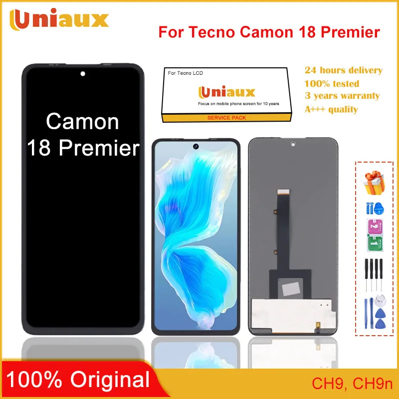 Original Amoled Display Lcd Touch Screen Digitador Assembleia 6.7 Tecno Camon 18 Premier Ch9 Ch9n