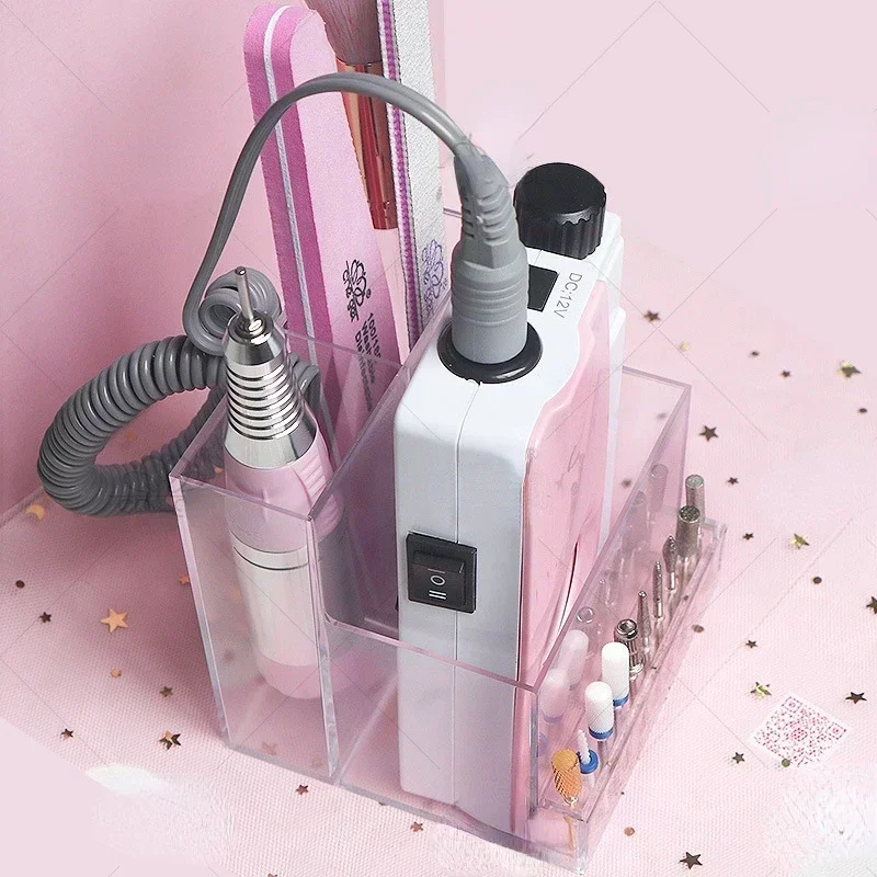 Nail Drill Bits Storage Box Manicure Tools Professional Holder Nail Drill Bit Organizer Bits Stand Display Polish Grinder Box nail drill bits manicure set