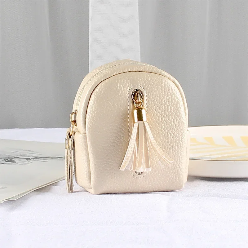 Cute Bag Shaped Tassel Double Layer Coin Purse for Women Girls Mini Backpack Keys Card Keychain Handbag coin purse women wallet coin wallet