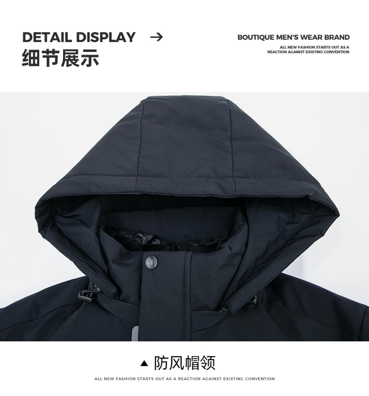 2024 Men Thick Winter Big Fur Collar Warm Parka Waterproof Windproof NEW -40 Degrees Top Quality White Duck Down Jacket 5