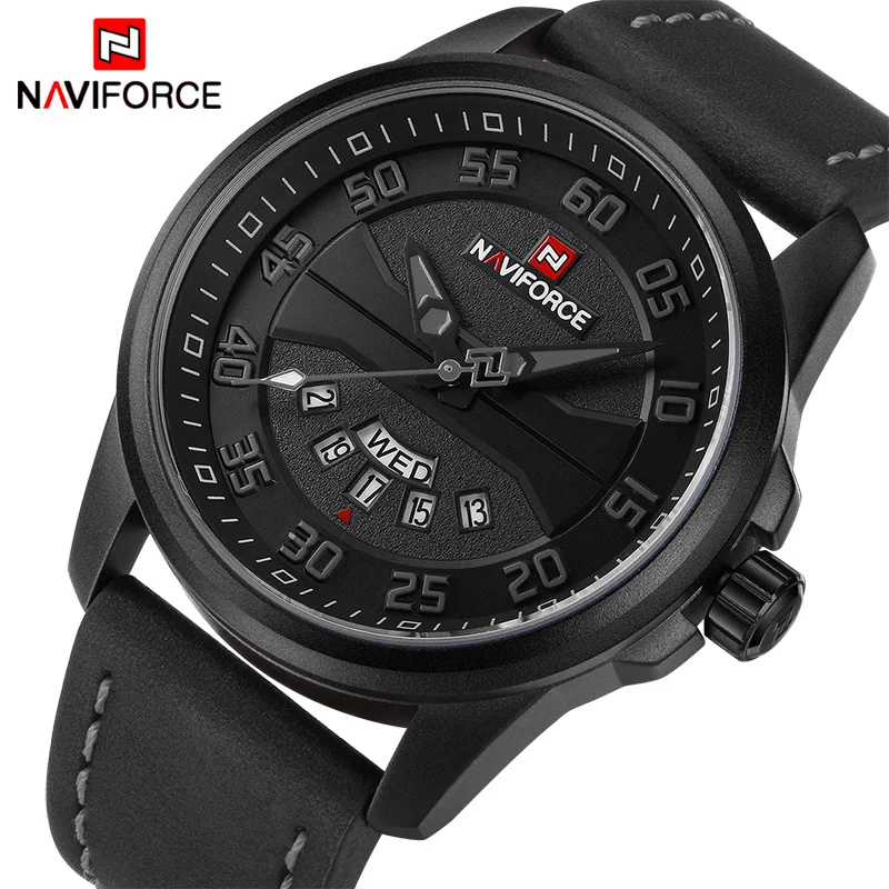 New Luxury Quartz Watch For Men Fashion Three Pointers Week Date Display Casual Watches Leather Strap Men Watch Montre Homme
