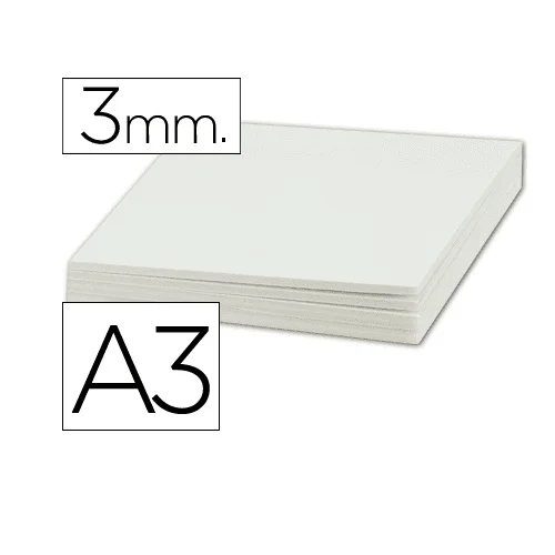 Carton pluma liderpapel doble cara A3 espesor 3 mm Blanco