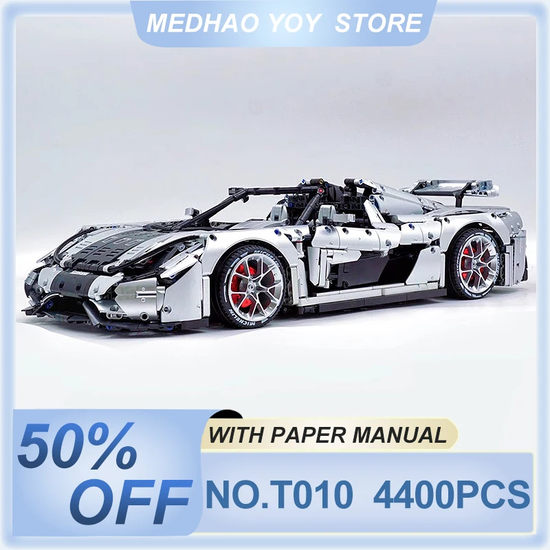 

New Technical Plating Silver MOC-30506 Regera Scale 1:8 Car Model Building Blocks Bricks Puzzle Toy Christmas Gifts For Kids