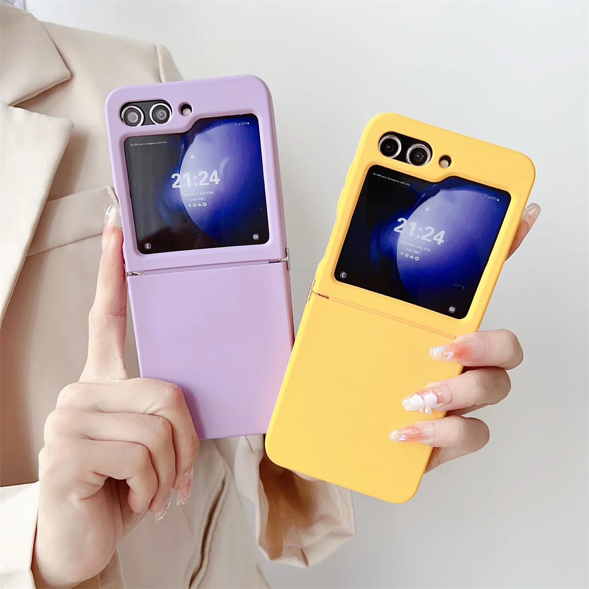 SoftShellPhoneCaseForSamsungGalaxyZFlip55GSolidColorTPU