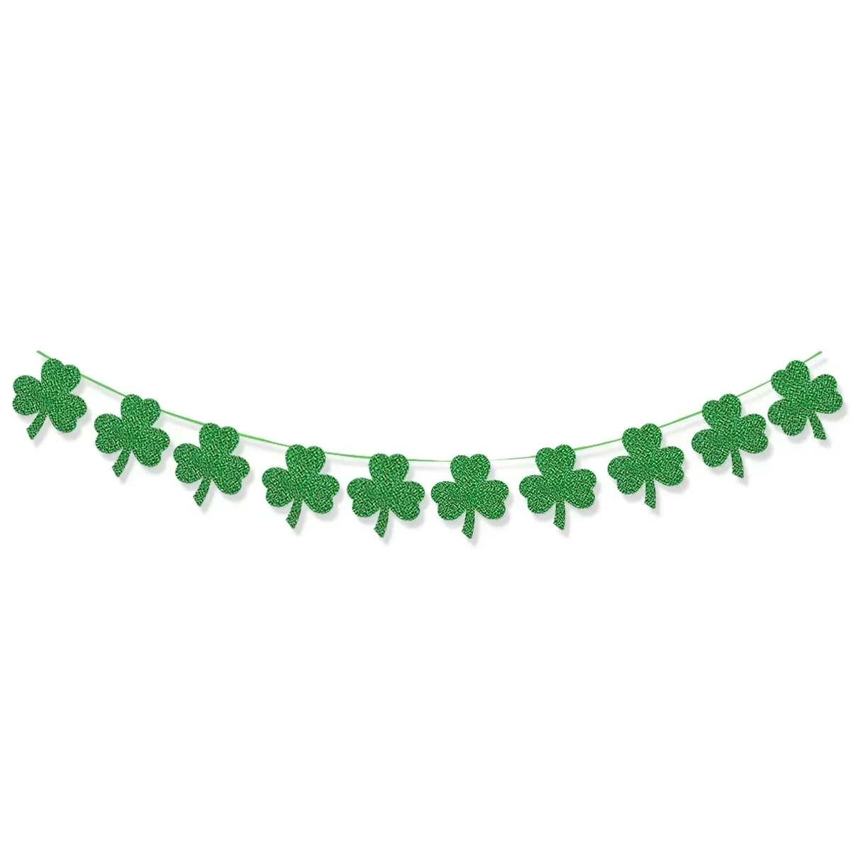 St. Patric's Day Party Decor Clover Banner Irish Day Glitter Lucky Clover Garlands Happy Irish Party Banners