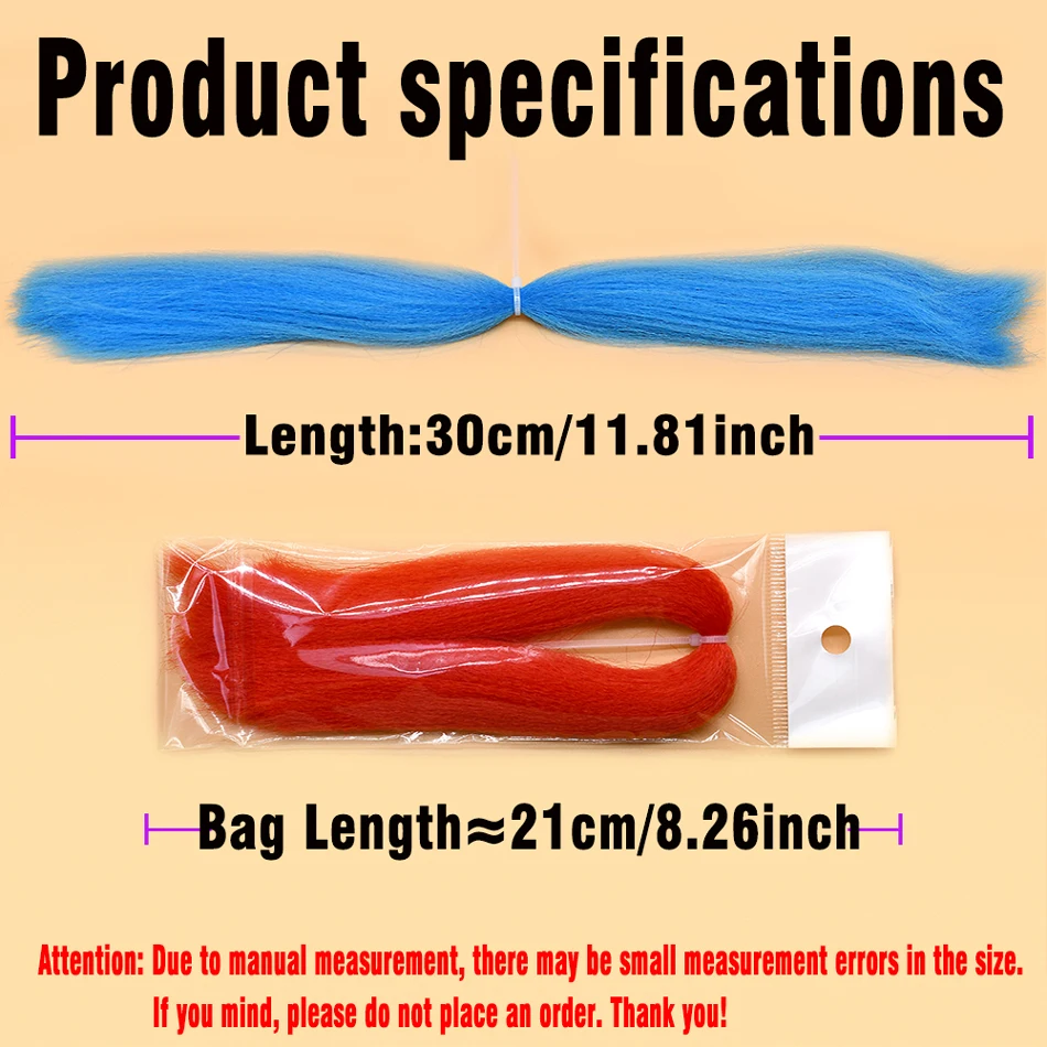 Description Picture 3 of itemMNFT 12 Optional Colors Soft EP Silky Fiber For Streamer Flies Minnow Baitfish Fly Tying Materials Fly Bait Long Hair Fiber