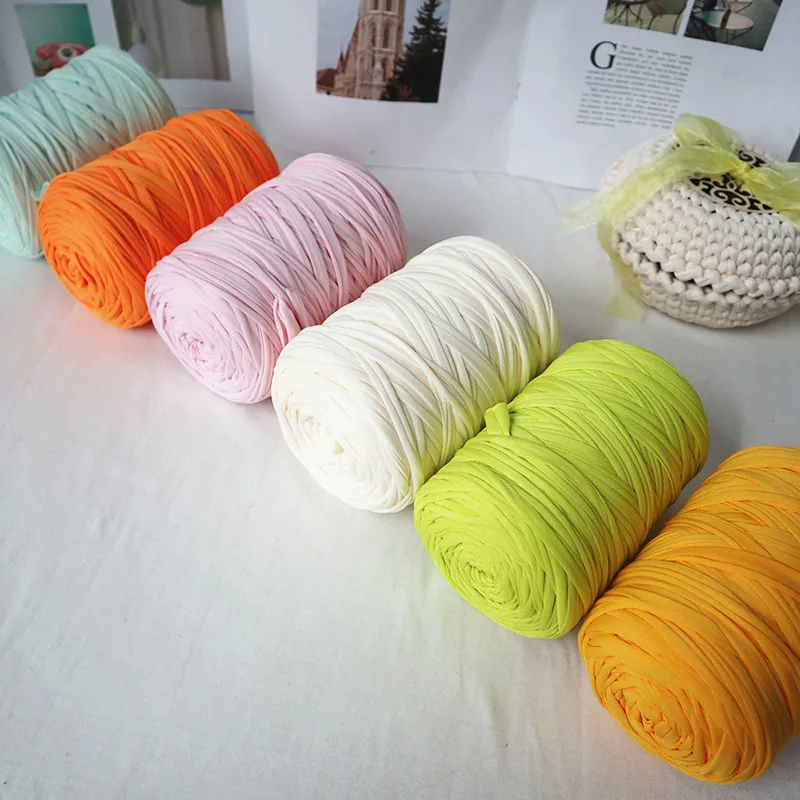 Thick Cotton T shirt Yarn for Crochet, DIY Blanket, Carpet, Handbag, Purse, Cushion, Hand Waved Threads, 400g 3