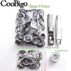Black Metal Grommet Tool Kit for DIY Crafting and Accessories (Dia. 17mm)