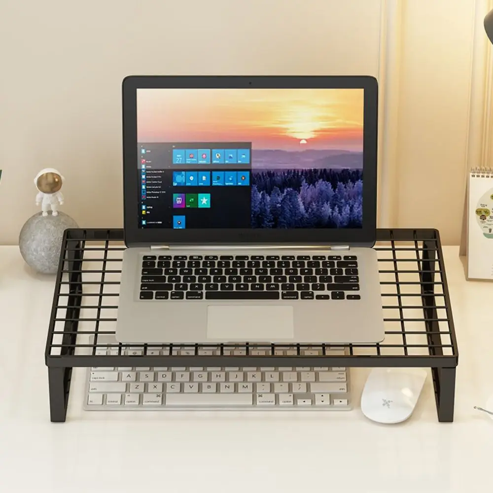 그리드 노트북 그리드 냉각 랙 냉각 검정/흰색 컴퓨터 높이기 스탠드 금속 휴대용 노트북 보관 선반 컴퓨터