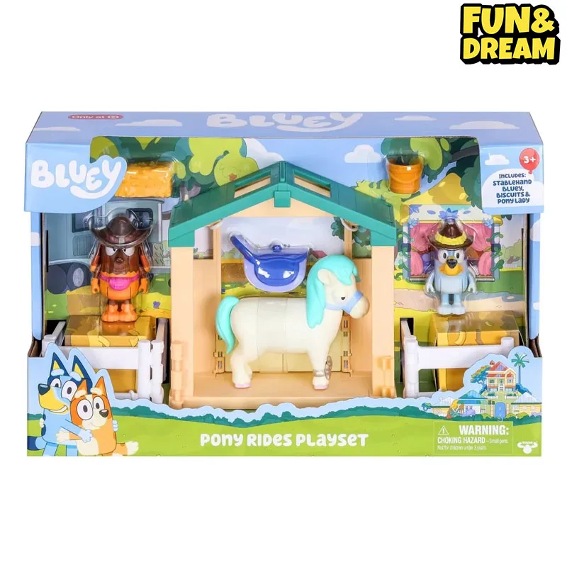 Bluey Play House Toy Pony Equestrian Set Includes Two Dolls Birthday Gifts Kids Play Home Toys For Playing With Stables 4