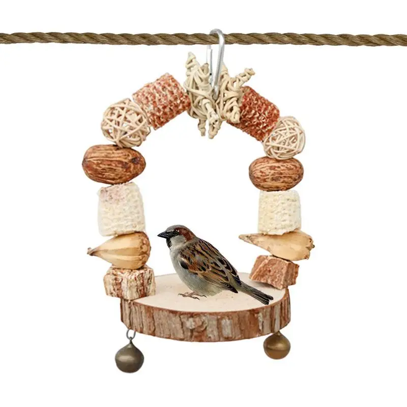 

Bird Chewing Swing Toy Parrot Stand Squirrels Wooden Blocks Bird Cage Supplies For Small Medium Parrot Cockatiel Conure Lovebird