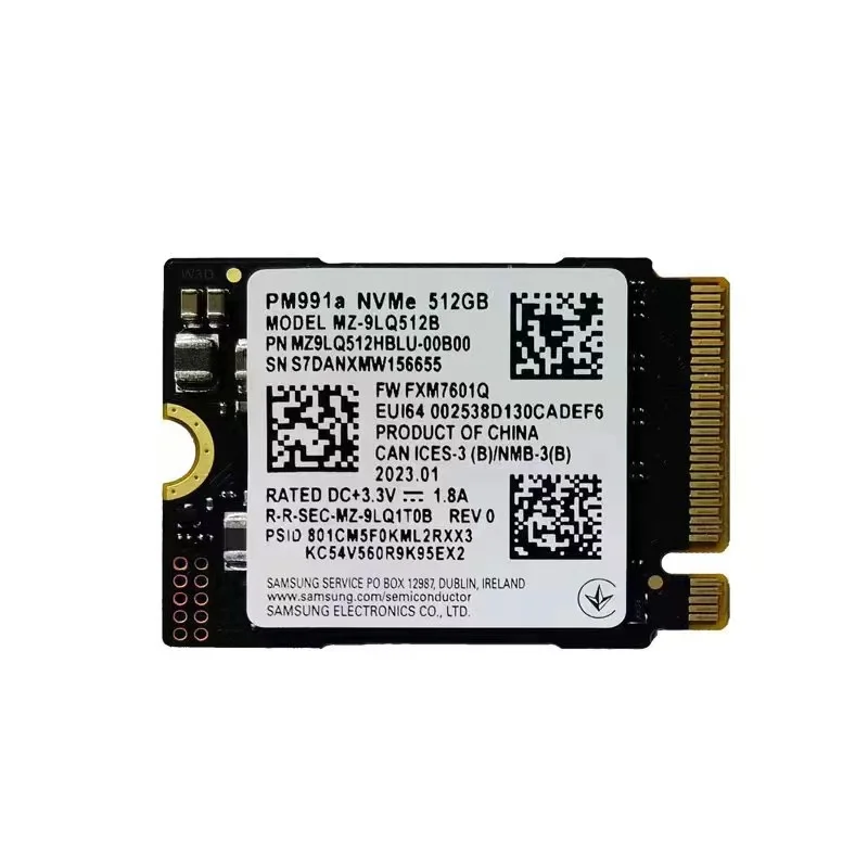 Samsung PM991a 1TB SSD M.2 2230 Internal Solid State Drive PCIe PCIe 3.0x4 NVME SSD For Microsoft Surface Pro 7+ Steam Deck