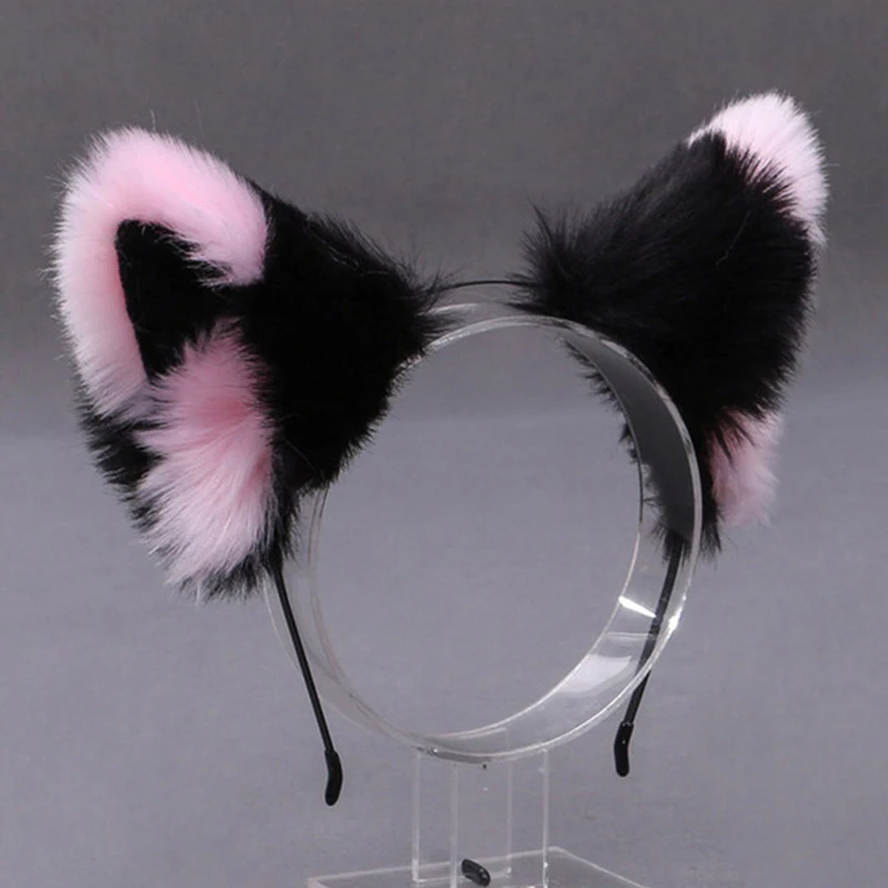 Fox Cat Ear Plush Hair Hoops Cosplay Fluffy Plush Hairband Headband Women Girl Masquerade Party Headwear Hair Accessories images - 6