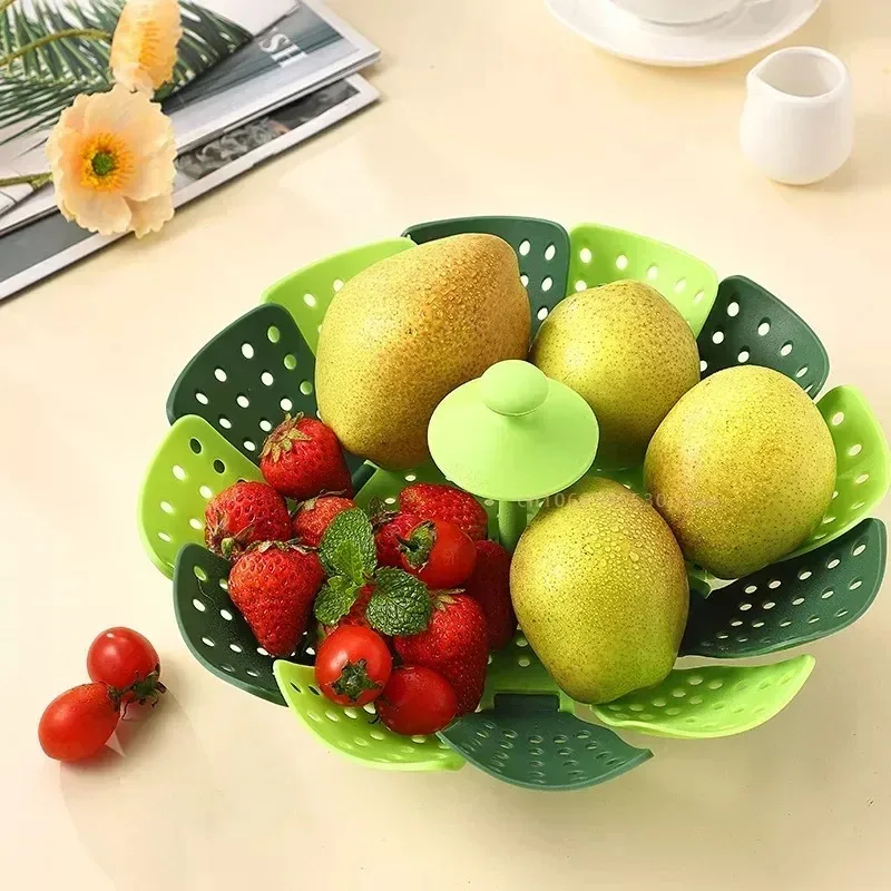 Plastic Folding Lotus Steamer Food Grade Steaming Rack Fruit Baskets Kitchen Storage Racks Vegetable Vapor Cooker Dish Cookware