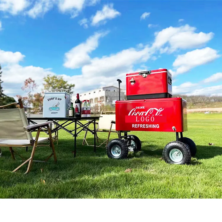 30L Retro Style Metal Bucket Incubator Portable Outdoor Camping Fishing Picnic Fresh Food Drink Insulated Cooler Ice Box 2