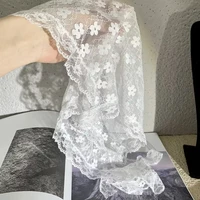 Retro Sweet Flower Triangle Hair Scarf Women Square Scarf Headband Korean French Pastoral Headdress Girls Summer Lace Headwear - Image 3