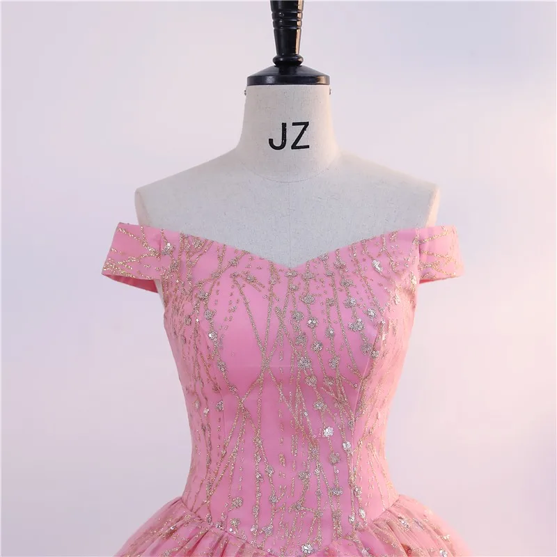 Ashley Gloria Pink Party Dress Off Shoulder Quinceanera Dresses Sweet Ball Gown Real Photo Formal Dress For Girls