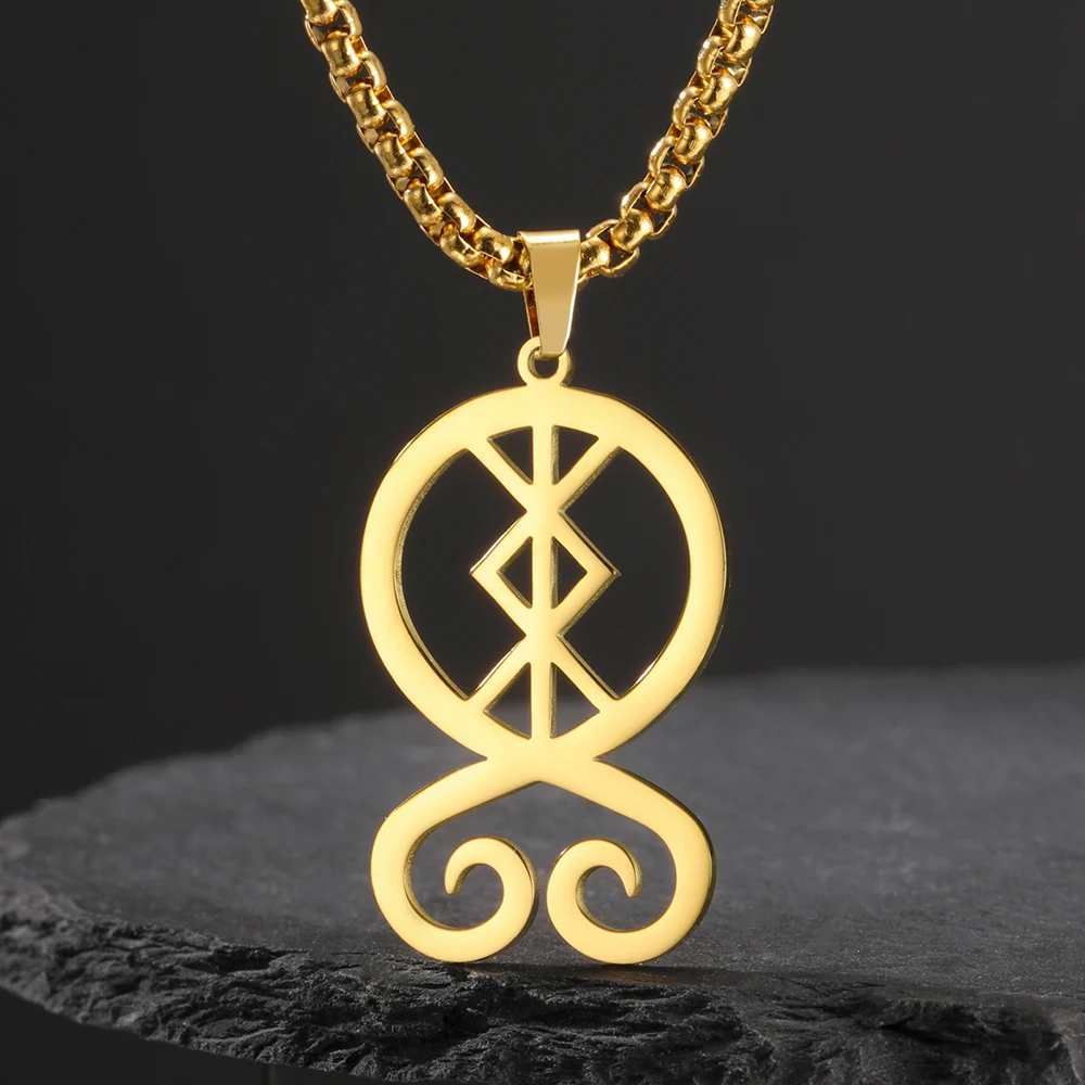 Dawapara Rune of Protection Troll Kreuz Halskette Trollkors Nordisches magisches Symbol skandinavisches Amulett Edelstahlschmuck