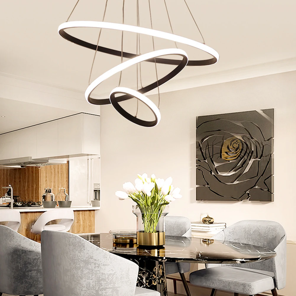 Secf0f6a1e7c24673b76bdcf5c31791d93 Nordic Luxury Hanging Light Adjustable LED Pendant Chandelier High Brightness Ceiling Lamp for Living Room Bedroom Decoration