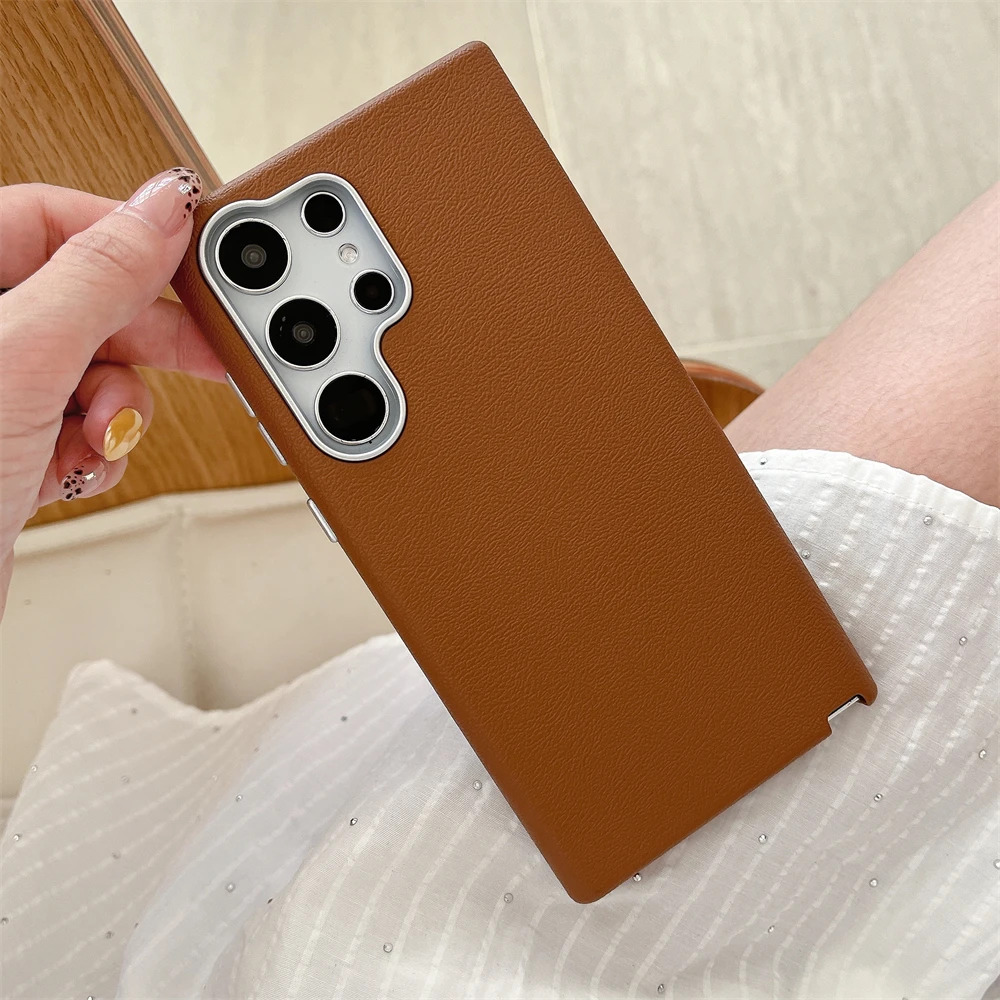 Thin Shockproof Leather Phone Case with Matte Skin Finish