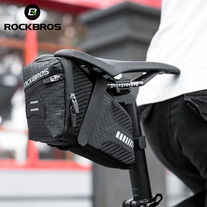 ROCKBROS Bicycle Tail Bag 1.5L Large Capacity Bike Rear Bag Waterproof MTB Road Storage Bike Bag Saddle Seatpost Cycling Bag