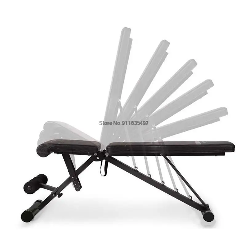 Body-Building Muscle Weight Training Machine Gym Fitness Foldable Dumbbell Bench Press Supine Board Sit-ups Rack With Pull Rope