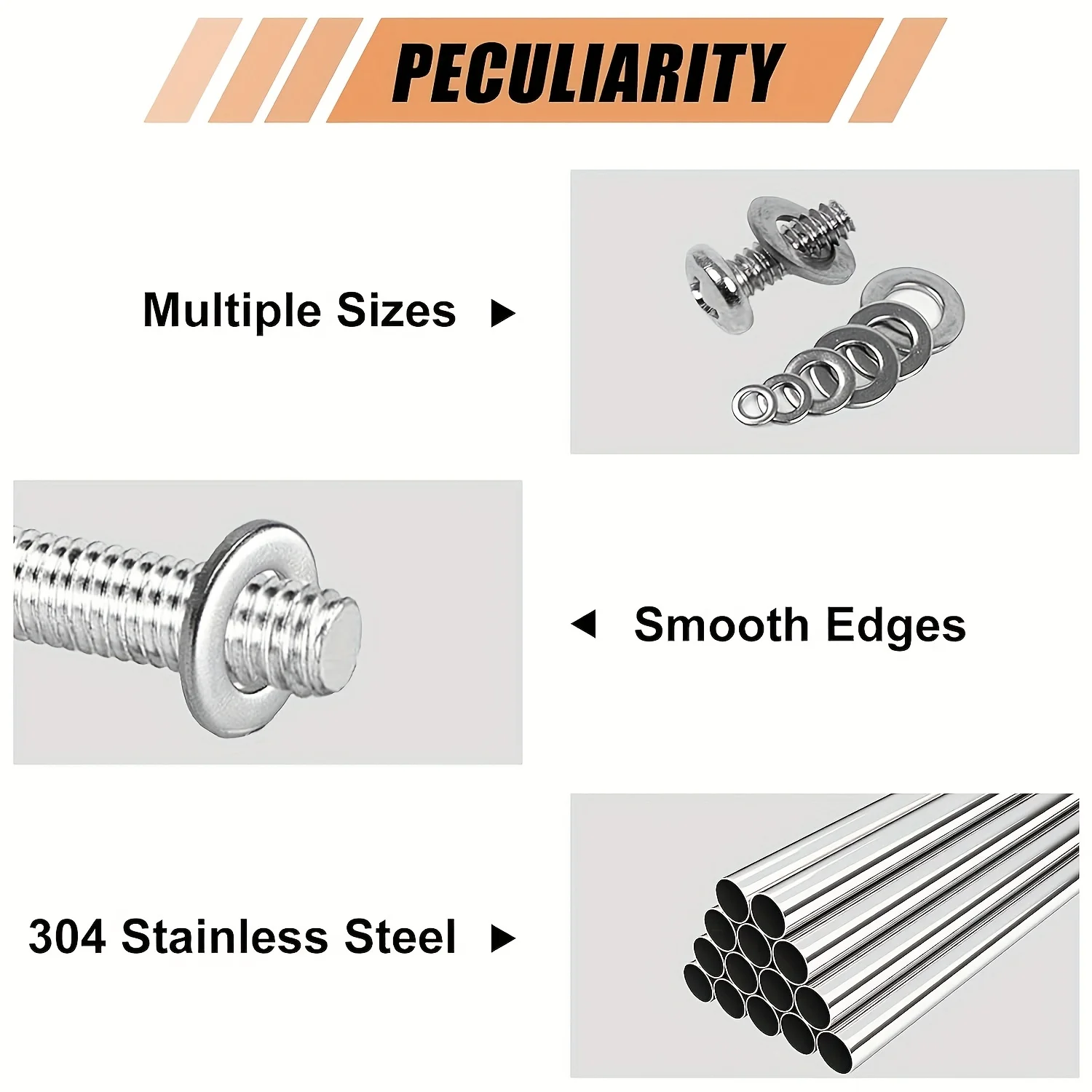 Stainless Steel Flat Washers Assortment Kit - 1250-Piece Set