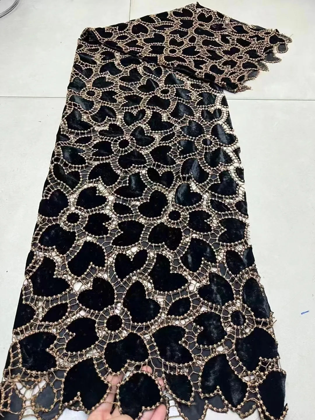 Lace Fabric African Velvet Lace Fabric 5 Yards For Party Wedding Dress Sewing Cloth