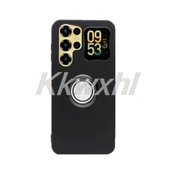Shockproof Soft Back Ring Holder Phone Case with Bracket for Oukitel C68 (Ring Case Black)