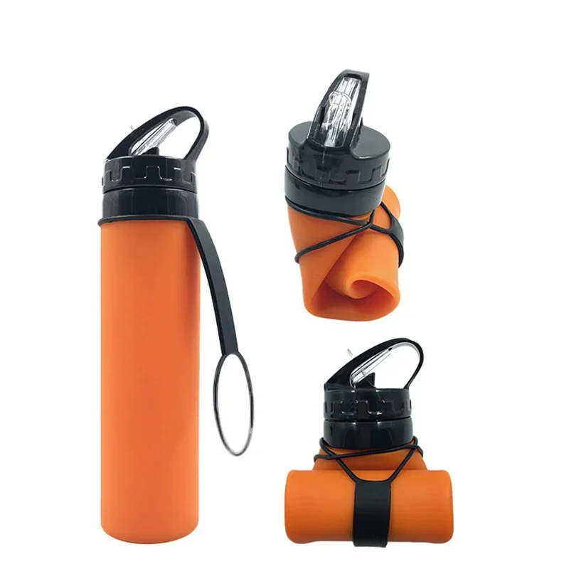 Creative folding Fashion water bottle Leakproof portable water bottle Indoor Travel hiking office camping kettle kid Sport 600ML