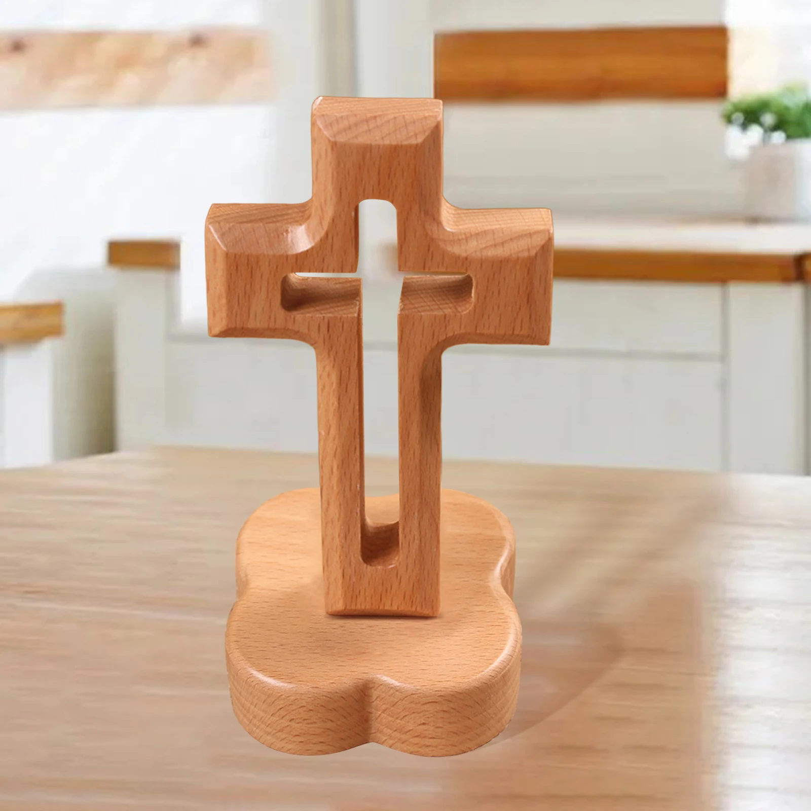 Cross Ornament Free Standing Collectible Figurine Crucifix for Home Decor Jesus Christian Catholic Church Religious Statue