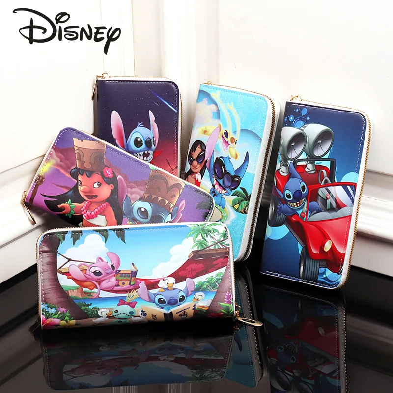 Disney Stitzer 2023 New Large Capacity Wallet Fashion High Quality Men's Zero Wallet Cartoon Long Versatile Women's Wallet