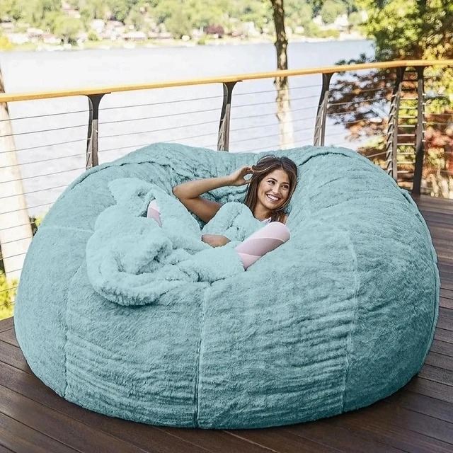 OTAUTAU 4ft King Size Fluffy Warm Cashmere Bean Bag Sofa Pouf with Shredded  Foam Filler Insert Giant Beanbag Puff Sac DD007 - AliExpress