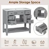 36'' Bathroom Vanity with Single Sink Combo Modern Bathroom Sink Cabinet with 2 Soft Closing Doors Solid Wood Frame Vanities 5