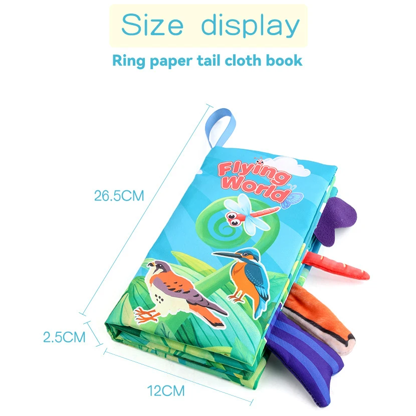 0-36M Baby Early Learning Toy Tail Cloth Book Puzzle Parent-child Interactive Sound Paper Infants Activity Toys for Babies images - 6