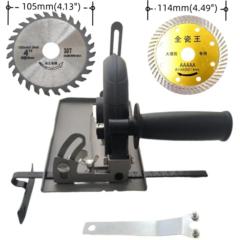 Cutting Bracket Quick Install Cutting Machine Slotting Base 45&deg; Adjustable Cutting Depth Positioning Bracket for 100/115/125mm Angle Grinder