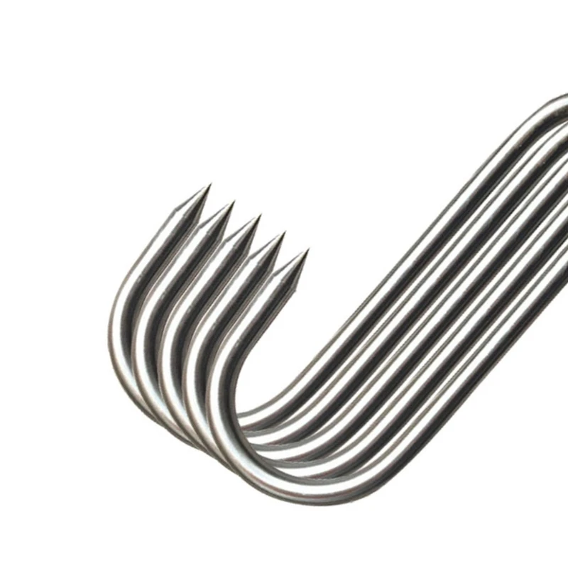 Stainless Steel Sharp Tip Hanging S Hooks for Kitchen and Butcher Shop