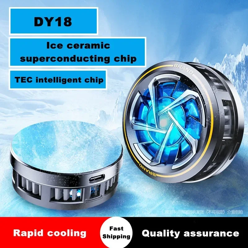 

DY18 Magnetic Universal Mobile Phone Silent Semiconductor Refrigeration Cooling Fan Radiator for IPhone Android PUBG Game Cooler