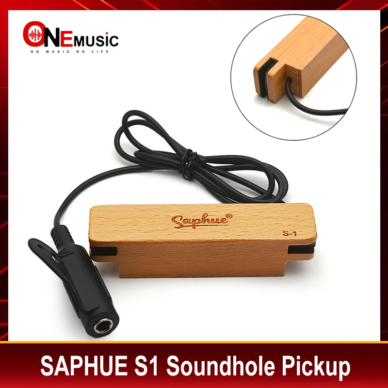 

SAPHUE S1 Solid Beech Wood SoundHole Pickup Alnico V Pickup 6.35 Output Magnet Pickup Guitar Parts