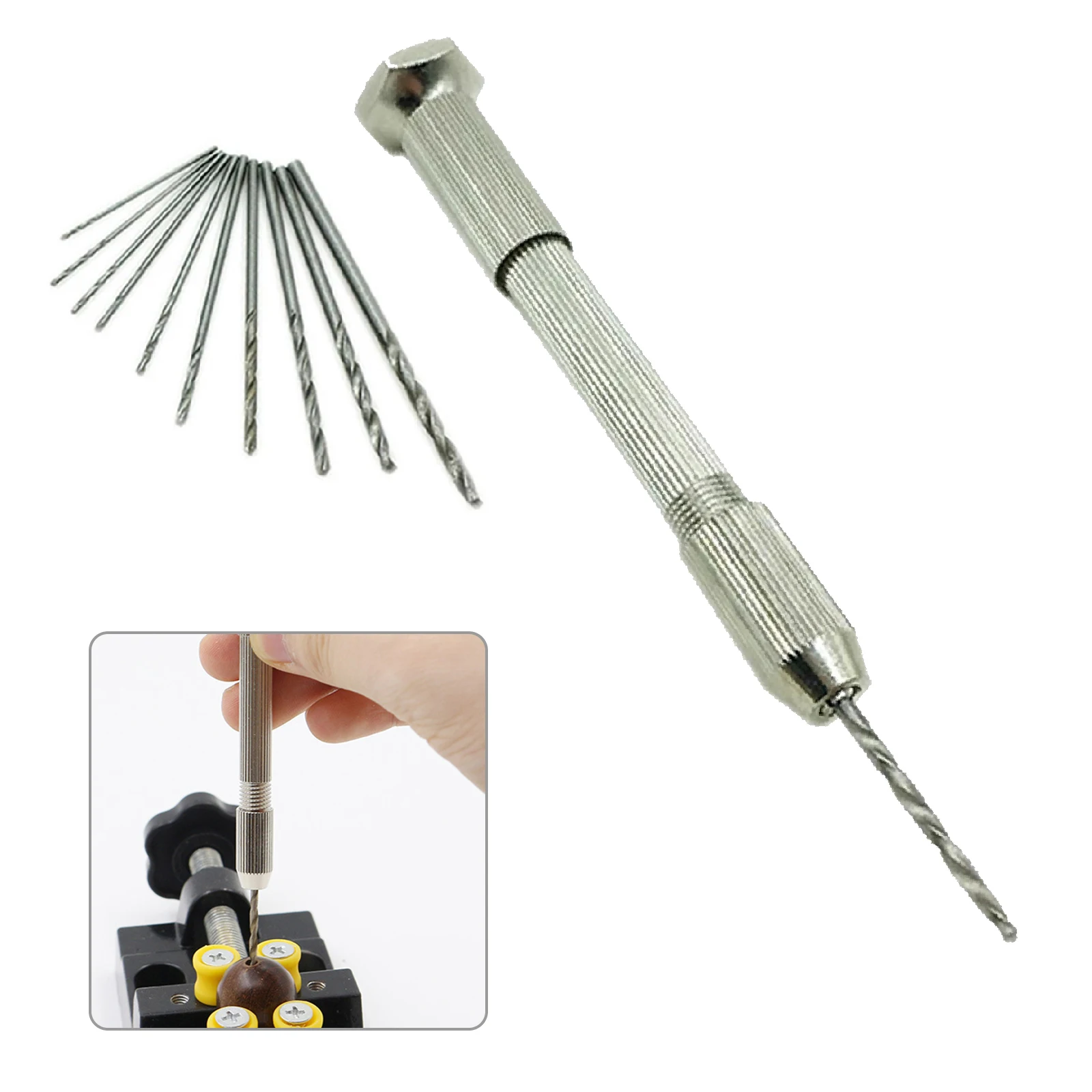 Mini Hand Drill With Keyless Chuck+10Pcs 0.8mm-3.0mm HSS Drill Bits For  Epoxy Resin Jewelry Making DIY Wood Craft Handmade Tools - AliExpress