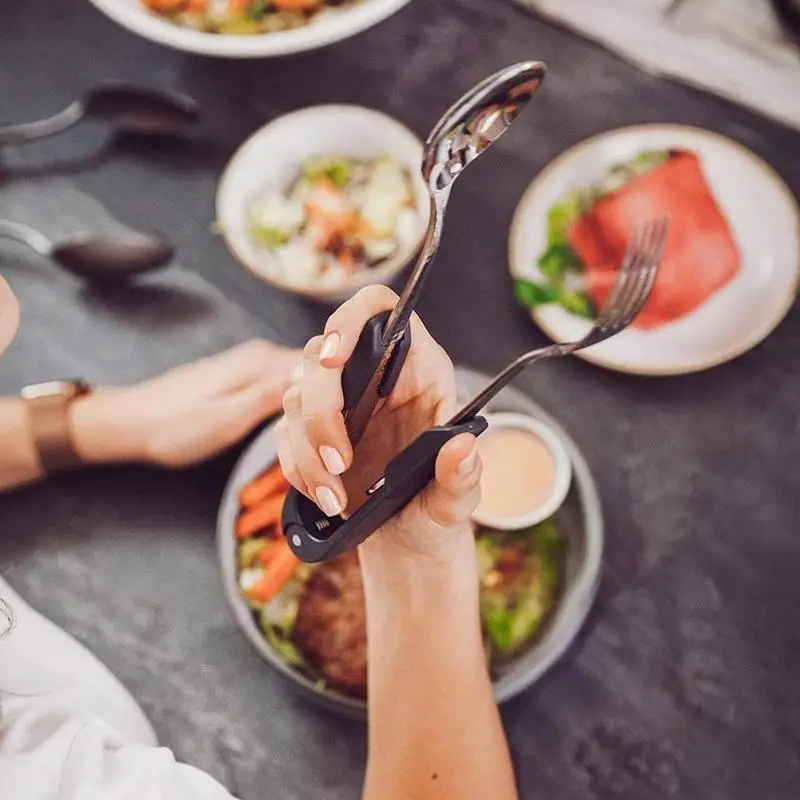 BBQ Tongs Steak Tongs for Inserting forks And Spoons Multi Functional Serving for BBQ Grilling Salad Cakes