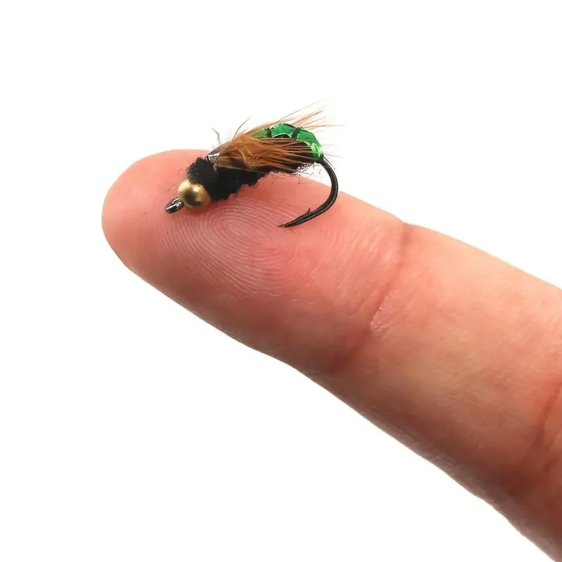 Leurres artificiels insectes 5/10 pièces - Nymphes plombées tête laiton pour truite et pêche à la mouche