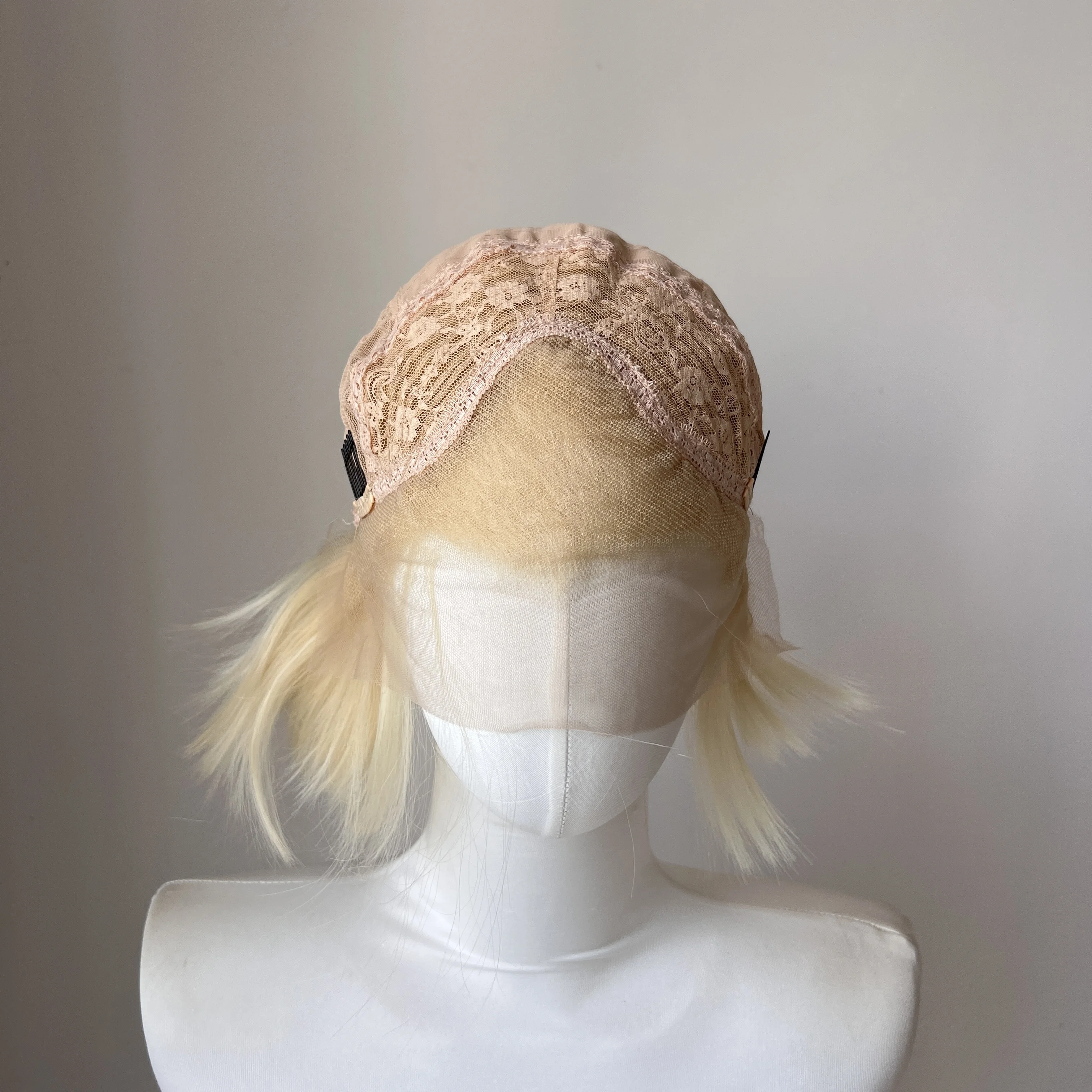 8Inch Light Blonde Bob Wigs 13*4 Short Wigs with High Quality Synthetic Heat Resistant for Men Daily Cosplay Use Wigs