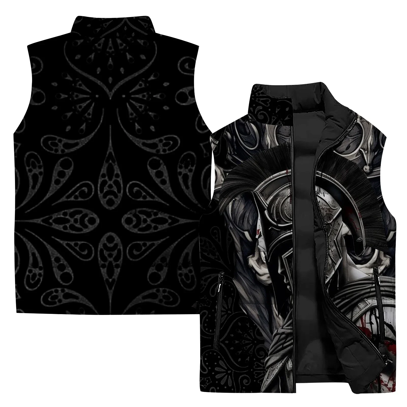 Chalecos para hombre Chalecos casuales y cálidos para hombre Chalecos de protección contra el frío y cómodos para hombres Ropa con impresión digital 3D Trend Warrior