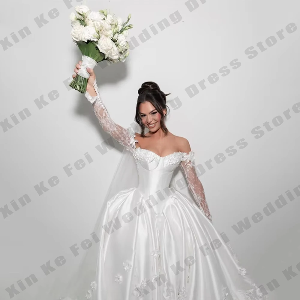 2026 Ivory Women's Bridal Gowns A-line Sexy Off Shoulder Princess Wedding Dresses Formal Party robe de mariée Customized 웨딩드
