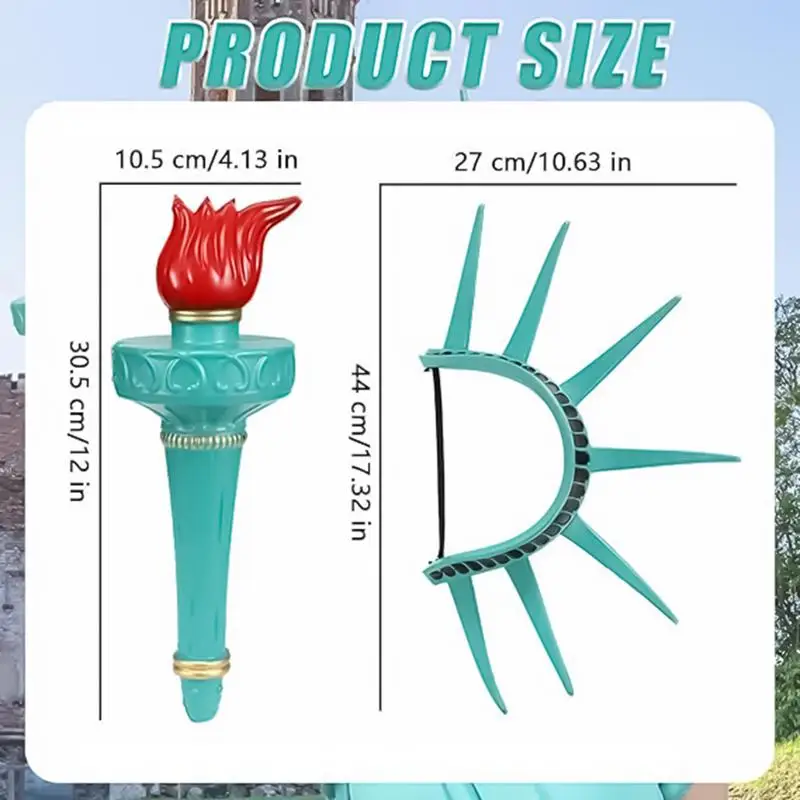 Statue Of Liberty Goddess Headband And Torch Lady Liberty Cosplay Crown Festival Hair Accessories Novelty Headband For Masquerad
