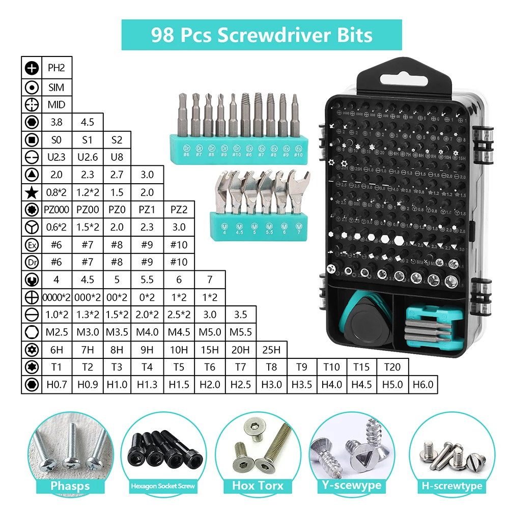 138 In 1 Screwdriver Set Magnetic Screw Driver Kit Bits Precision For Xiaomi Iphone Home PC Phone Torx edc Screwdriver Bits Set